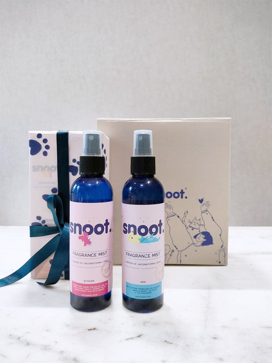 Gift Set for Pets, Dogs and Cats featuring two fragrance mists to refresh their coats.